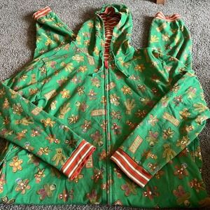 Disney Store Hooded Marvel Gingerbread Superhero Bodysuit Holiday Pajama Size‎ L